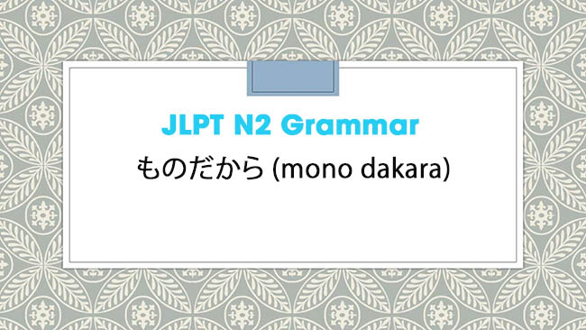 JLPT N2 Grammar: ものだから (mono dakara)
