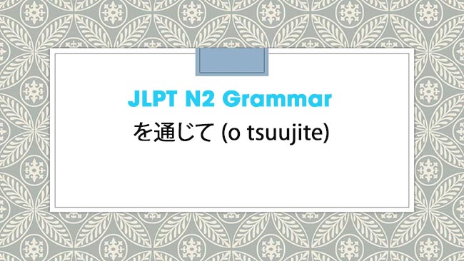 JLPT N2 Grammar: を通じて (o tsuujite)