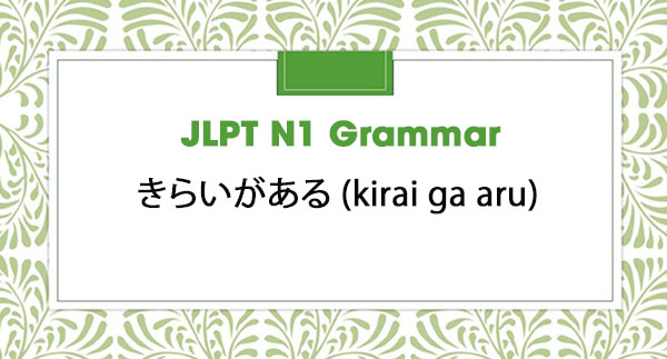 JLPT N1 Grammar: きらいがある (kirai ga aru)
