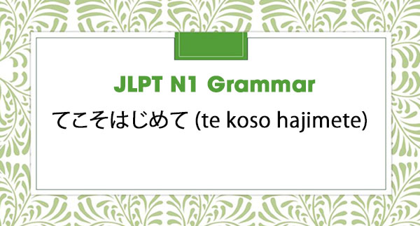 JLPT N1 Grammar: てこそはじめて (te koso hajimete)